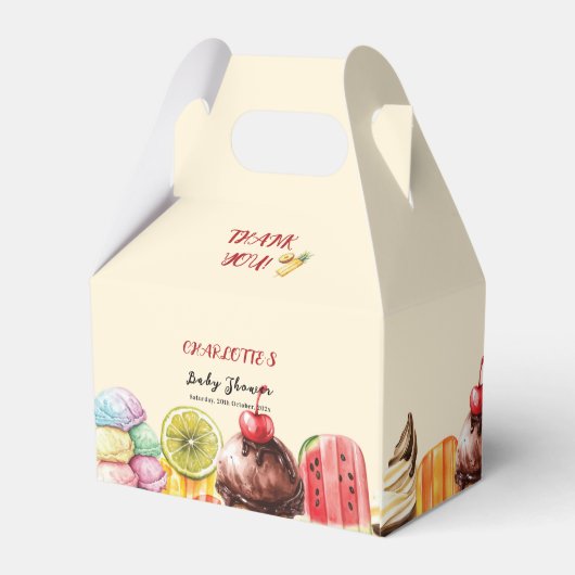 水カラフル色アイスクリーム甘い赤ちゃんシャワー フェイバーボックス (裏面サイド)