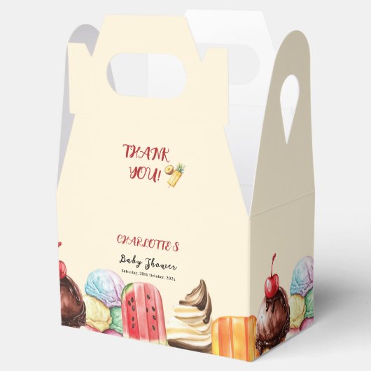 水カラフル色アイスクリーム甘い赤ちゃんシャワー フェイバーボックス (オープン)