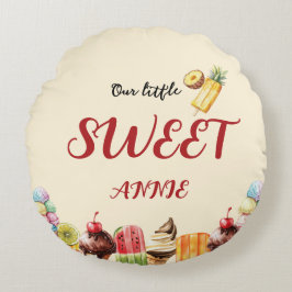 水カラフル色アイスクリーム甘い赤ちゃんシャワー ラウンドクッション