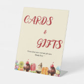 水カラフル色アイスクリーム甘い赤ちゃんシャワー 台座サイン (正面)