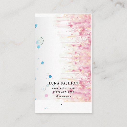 水カラフル色イヤリングとネックレスディスプレイ コーリングカード (裏面)