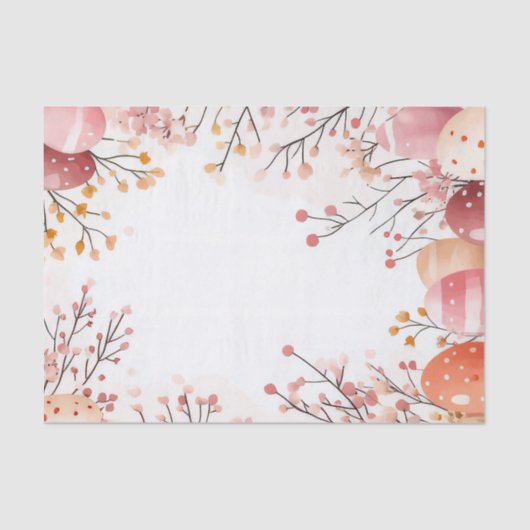 水カラフル色イースターエッグとバニー 薄葉紙 (正面)