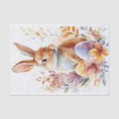 水カラフル色イースターエッグとバニー 薄葉紙 (正面)