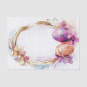 水カラフル色イースターエッグと花 薄葉紙 (正面)