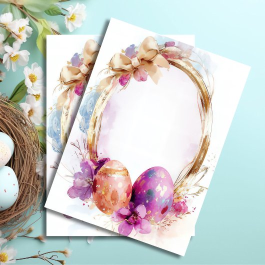 水カラフル色イースターエッグと花 薄葉紙