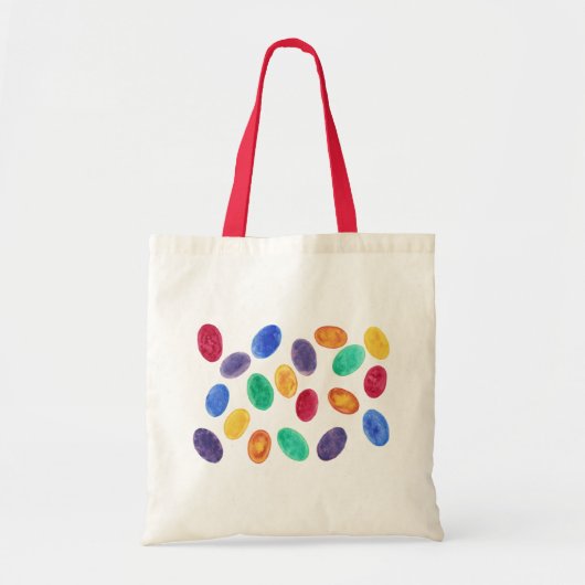 水カラフル色イースターエッグゼリー豆バッグ トートバッグ (正面)