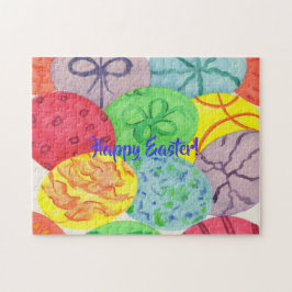 水カラフル色イースターエッグパズル ジグソーパズル