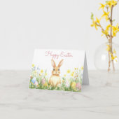 水カラフル色イースターエッグホリデーカード カード (黄色い花)