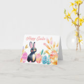 水カラフル色イースターエッグホリデーカード カード (黄色い花)