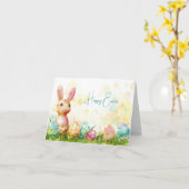 水カラフル色イースターエッグホリデーカード カード (黄色い花)