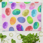 水カラフル色イースターエッグ キッチンタオル (折り畳み)