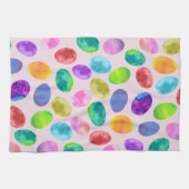 水カラフル色イースターエッグ キッチンタオル (横)