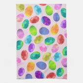 水カラフル色イースターエッグ キッチンタオル (縦)