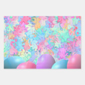 水カラフル色イースターエッグ ラッピングペーパーシート (正面3)
