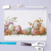 水カラフル色イースターエッグ 薄葉紙 (クラフト)