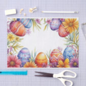水カラフル色イースターエッグ 薄葉紙 (クラフト)