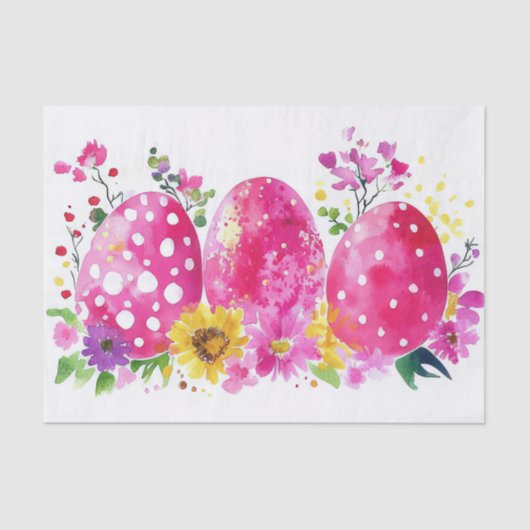 水カラフル色イースターエッグ 薄葉紙 (正面)