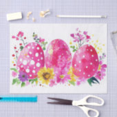 水カラフル色イースターエッグ 薄葉紙 (クラフト)
