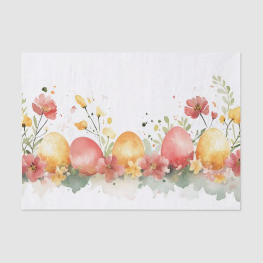 水カラフル色イースターエッグ 薄葉紙 (正面)