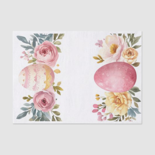 水カラフル色イースターバニー 薄葉紙 (正面)