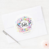 水カラフル色イースターリース書道 ラウンドシール (封筒)