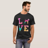 水カラフル色ウェ絵を描ルシュテリア犬の愛R Tシャツ (正面フル)