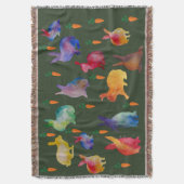 水カラフル色ウサギ復活祭 スローブランケット (正面縦)