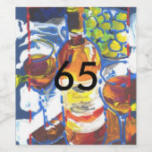 水カラフル色カクテル65誕生日 ワインラベル (シングルラベル)