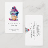 水カラフル色カップケーキベイカーパティシエ 名刺 (正面/裏面)