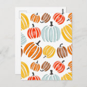 水カラフル色カボチャイラストレーション、カボチャ ポストカード (正面/裏面)