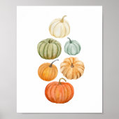 水カラフル色カボチャ秋 ポスター (正面)