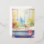 水カラフル色カントリーバスルーム 箔シーズンポストカード (正面/裏面)