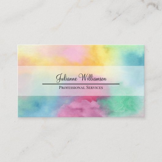 水カラフル色クラウドかわいらし名刺 名刺 (正面)
