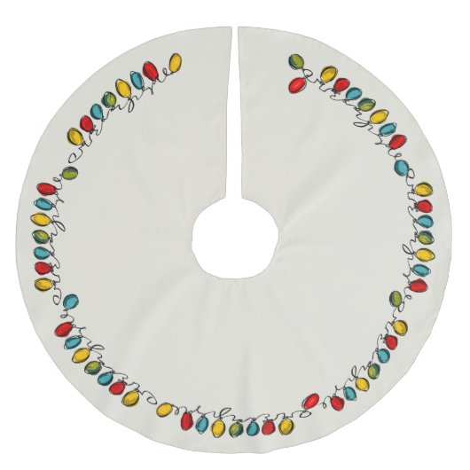 水カラフル色クリスマスストリングライト ブラッシュドポリエステルツリースカート (正面)