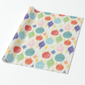 水カラフル色クリスマスツリーオーナメント ラッピングペーパー (アンロールド)