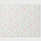 水カラフル色クリスマスツリーズホリデー ラッピングペーパー (フラット)