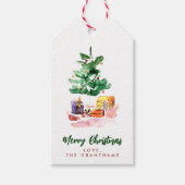 水カラフル色クリスマスツリーパーソナライズされた ギフトタグ (正面)