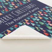 水カラフル色クリスマスツリーパーソナライズされた シェルパブランケット (3/4)