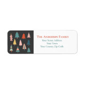 水カラフル色クリスマスツリー名 ラベル (正面)