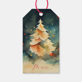 水カラフル色クリスマスツリー ギフトタグ