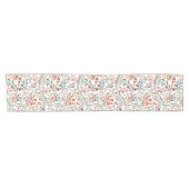 水カラフル色クリスマスフェスティバルフローラ ショートテーブルランナー (横)