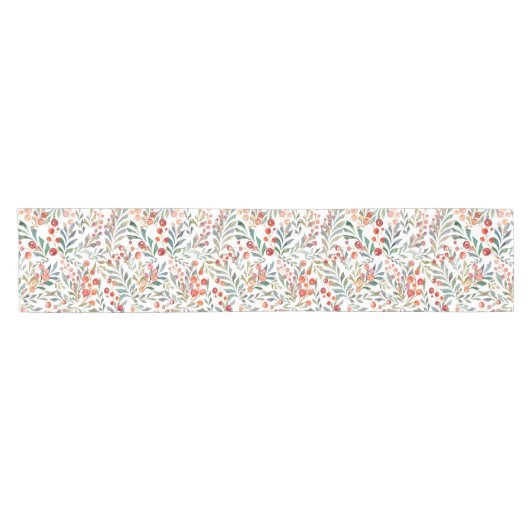 水カラフル色クリスマスフェスティバルフローラ ショートテーブルランナー (横)