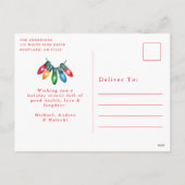 水カラフル色クリスマスライト写真 シーズンポストカード (裏面)