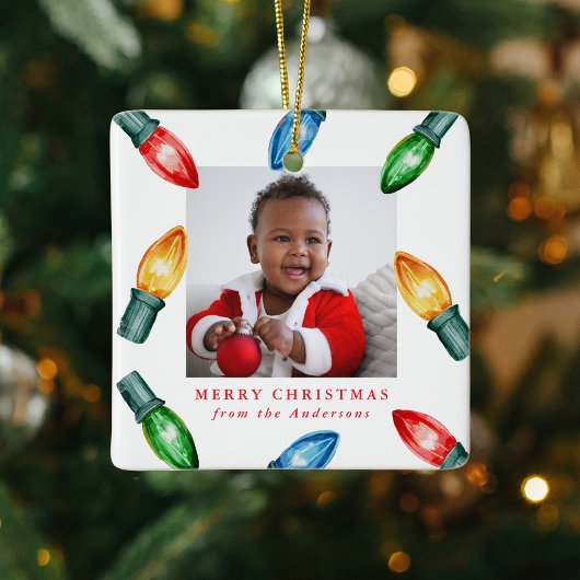 水カラフル色クリスマスライト2写真 セラミックオーナメント