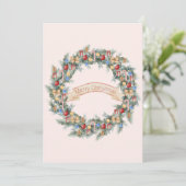 水カラフル色クリスマスリースホリデーカード シーズンカード (スタンド正面)