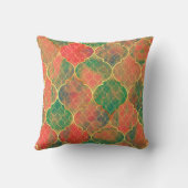 水カラフル色クローバーパターン クッション (裏面)