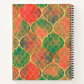 水カラフル色クローバーパターン ノートブック (裏面)