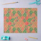 水カラフル色クローバーパターン 薄葉紙 (クラフト)