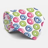 水カラフル色グレーズドナットイラストレーション ネクタイ (ロール)