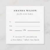 水カラフル色ケーキベーカリー商品券 スクエア名刺 (裏面)